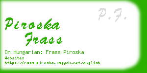 piroska frass business card